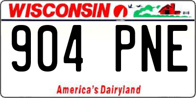 WI license plate 904PNE