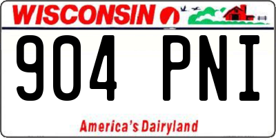 WI license plate 904PNI