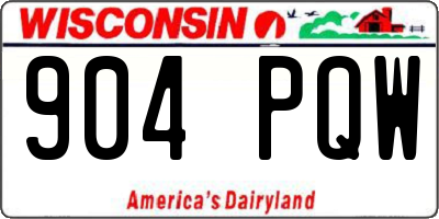 WI license plate 904PQW