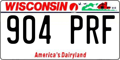 WI license plate 904PRF