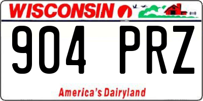 WI license plate 904PRZ