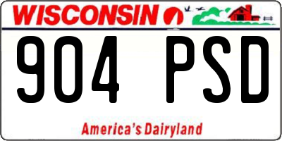 WI license plate 904PSD