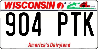 WI license plate 904PTK