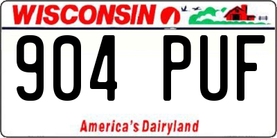WI license plate 904PUF