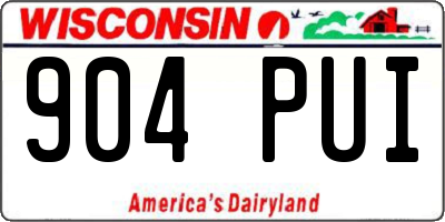 WI license plate 904PUI
