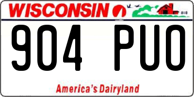 WI license plate 904PUO