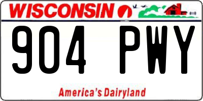WI license plate 904PWY