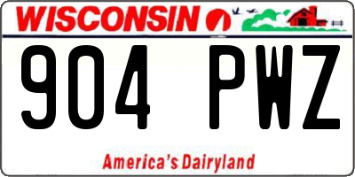 WI license plate 904PWZ