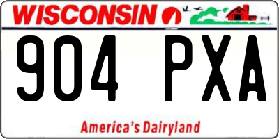 WI license plate 904PXA