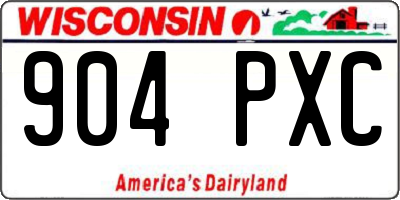 WI license plate 904PXC