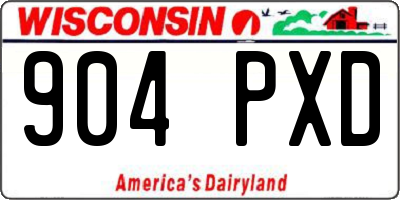 WI license plate 904PXD