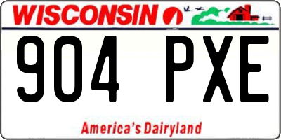 WI license plate 904PXE