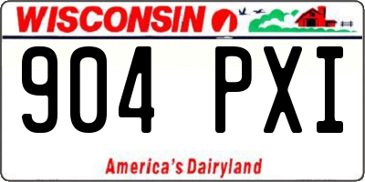 WI license plate 904PXI