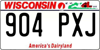 WI license plate 904PXJ