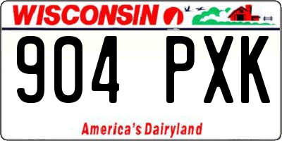 WI license plate 904PXK