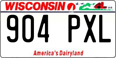 WI license plate 904PXL
