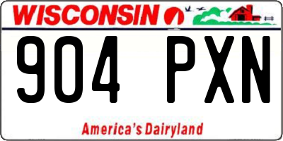 WI license plate 904PXN