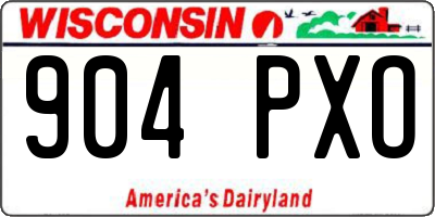 WI license plate 904PXO