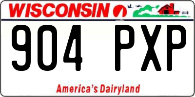 WI license plate 904PXP