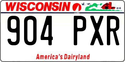 WI license plate 904PXR