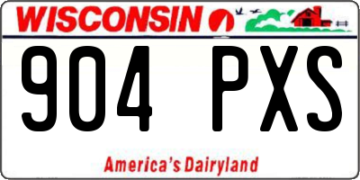 WI license plate 904PXS