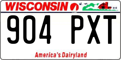 WI license plate 904PXT