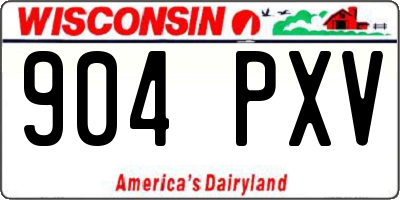 WI license plate 904PXV