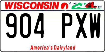 WI license plate 904PXW
