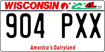 WI license plate 904PXX