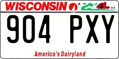 WI license plate 904PXY