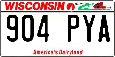 WI license plate 904PYA