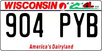 WI license plate 904PYB
