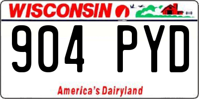 WI license plate 904PYD