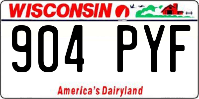 WI license plate 904PYF