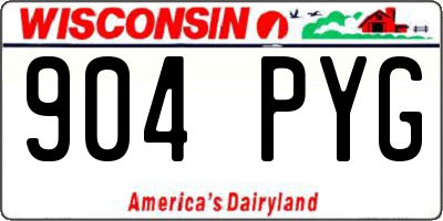 WI license plate 904PYG