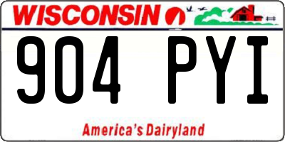 WI license plate 904PYI