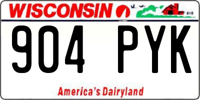 WI license plate 904PYK