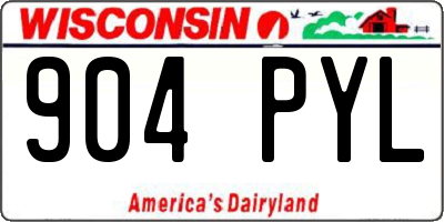 WI license plate 904PYL