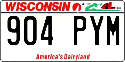 WI license plate 904PYM