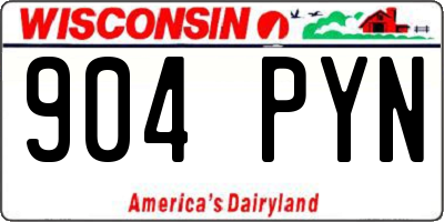 WI license plate 904PYN