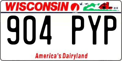 WI license plate 904PYP