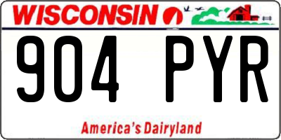 WI license plate 904PYR