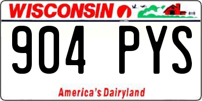 WI license plate 904PYS