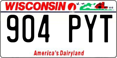 WI license plate 904PYT