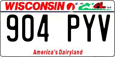 WI license plate 904PYV