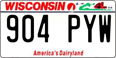 WI license plate 904PYW