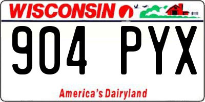 WI license plate 904PYX