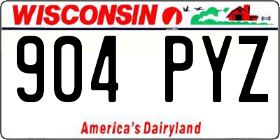 WI license plate 904PYZ