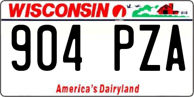 WI license plate 904PZA