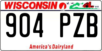 WI license plate 904PZB